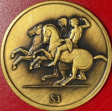 2010 BRITISH VIRGIN ISLANDS $1 BRONZE GREEK HORSEMEN EQUESTRIAN ELGIN MARBLES RR