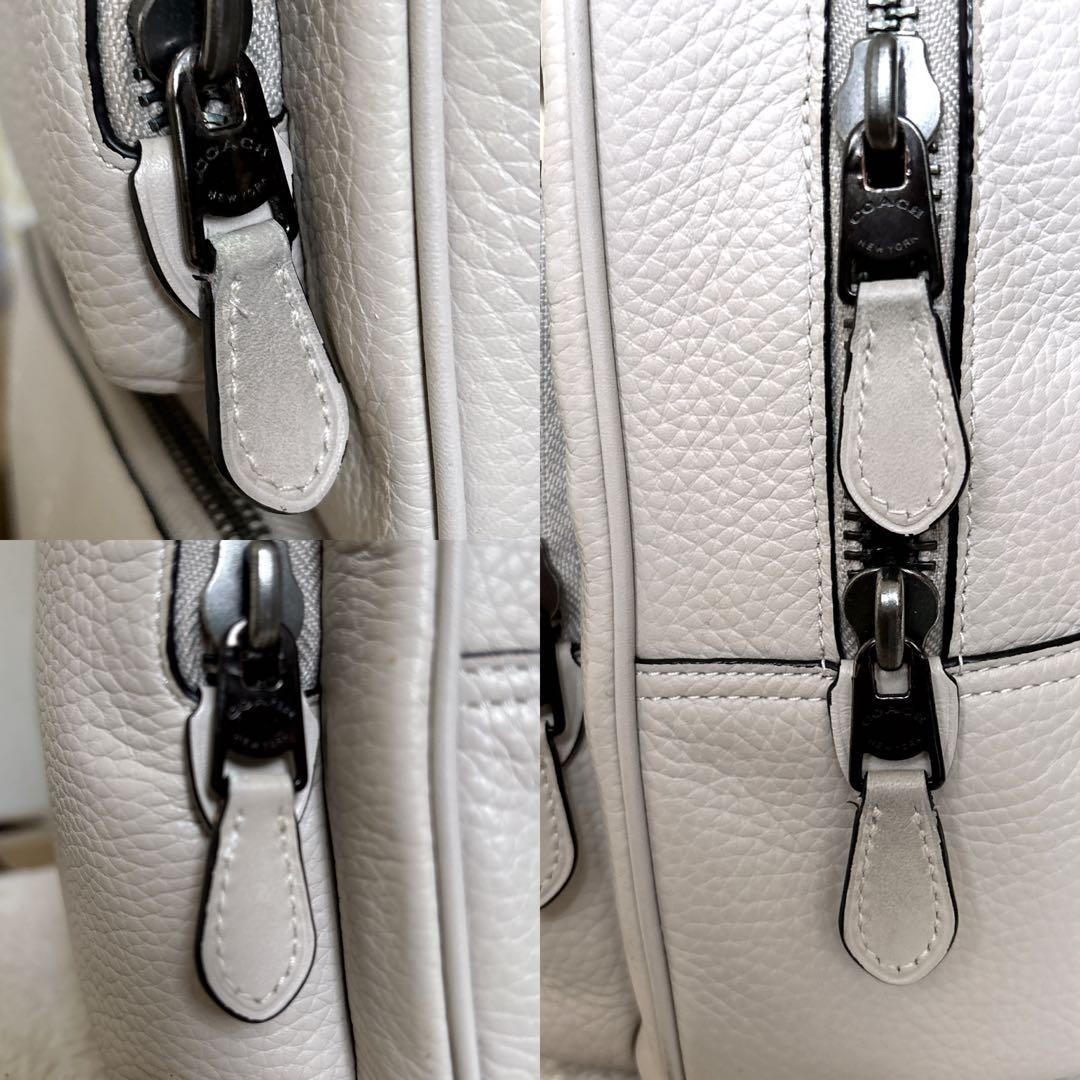 [Extremely Good Condition] COACH Light Gray Leath… - image 9