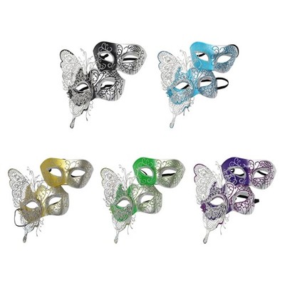 2Pcs Butterfly Masks Costume Face Covering For Couples Theme Party Accessories