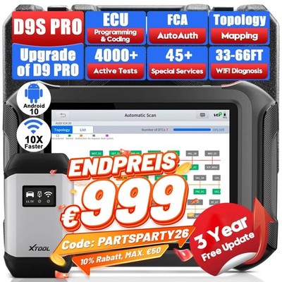2026 XTOOL D9S PRO Online-Programmierung Diagnose aller Systeme auf OE-Niveau 