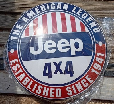 15 inch American Jeep 4x4 Dome metal Sign