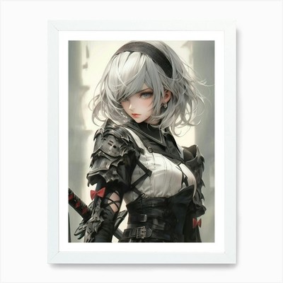 2B Nier Automata Kunstdruck gerahmt Wandbild Poster Leinwanddruck Bild