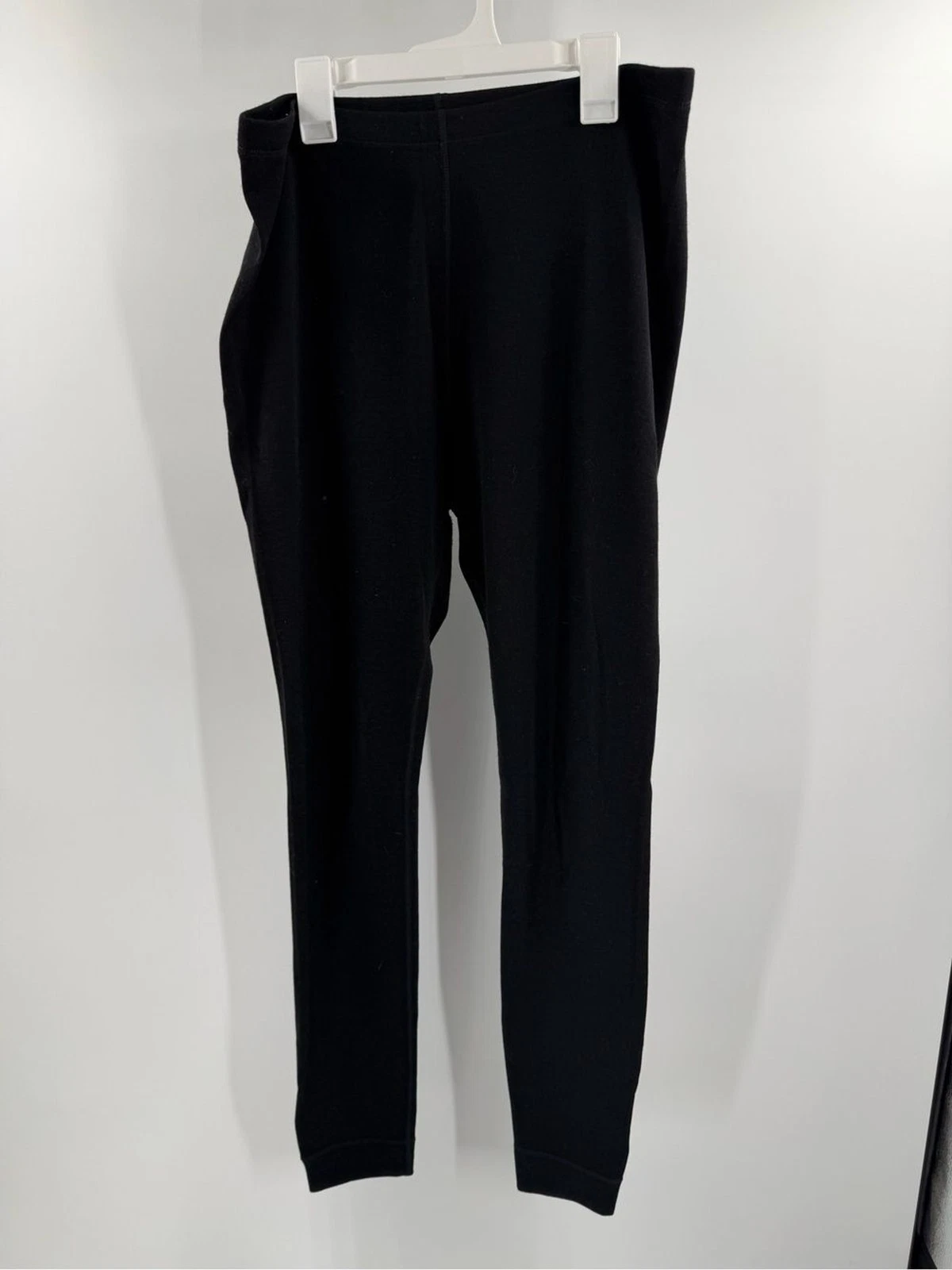 Lapasa 100% Merino Wool Black Full Length Baselayer Leggings Size XL