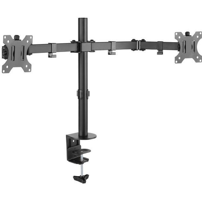 Support double écran Audizio MAD20 bras articulés VESA 75x100 pour deux moniteurs de 13 à 32 pouces