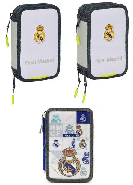 Safta Real Madrid Etui – 24/25 Kollektion, Großer Viereckiger Federmäppchen, One Size