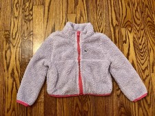 Little Girls Vineyard and Vine Fleece High Pile Jacket Size 2T Purple With Pink