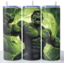 The Hulk 20oz Skinny Tumbler Cup Stainless Steel w Lid/Straw