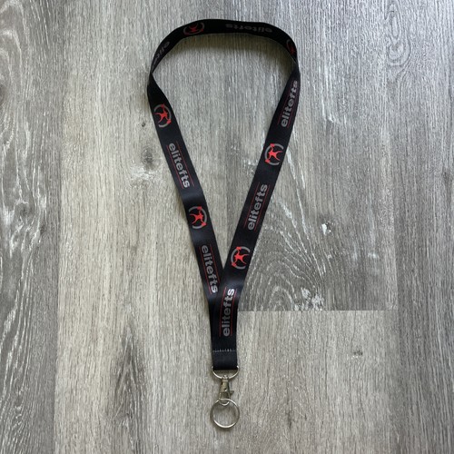EliteFTS 17” Key Keychain / I.D. / Membership Card Neck Lanyard BLACK GRAY RED