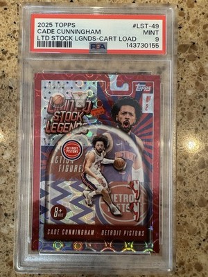 2025 Topps  Cade Cunningham Limited Stock Legends Cart Load 02/25 Jersey...