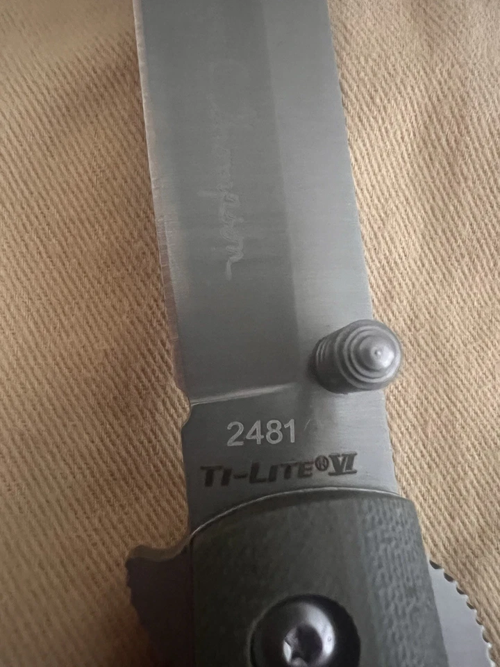 Холодное оружие большой Ti-Lite 6 зеленый подпись карманный нож S35VN OD G10 новый - Изображение 2 из 4