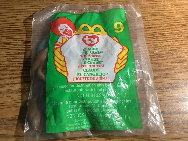 1999 Claude The Crab McDonald’s Happy Meal Toy Ty Teenie Beanies #9 New