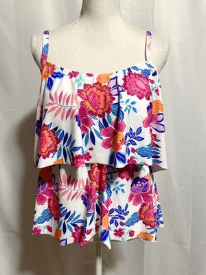 NWT Sonnet Shores Womens Exotic Floral Swim Dress, Floral , Blooming Petals