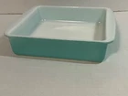 Pyrex 8" Square Turquoise Robin Egg Blue Ovenware Baking Dish #222 Vintage