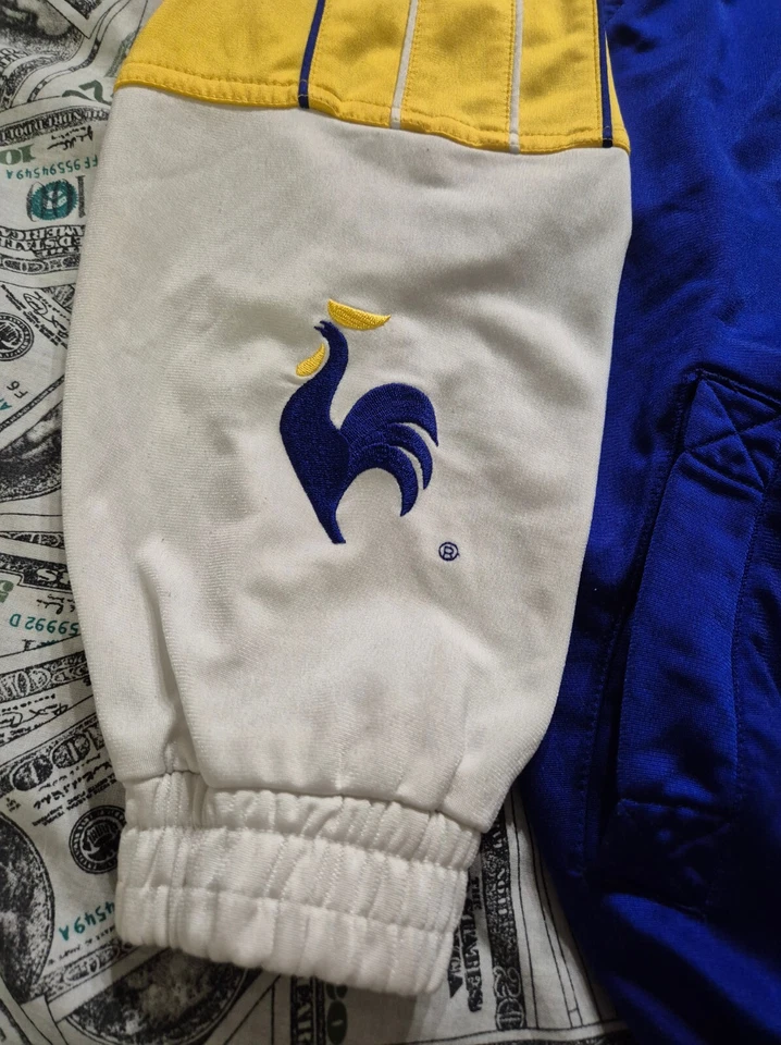 RARE VINTAGE Le Coq Sportif Shiny Embroided Collar Big Logo Track Jakcet - Image 3 of 4