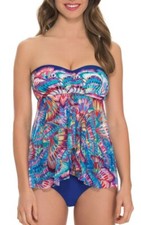 Profile Gottex Womens Madame Butterfly Flyaway Tankini Top Multi Size 6