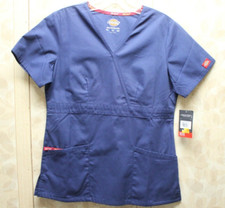 Dickies Scrubs XS 86806 Navy V Neck Scrub Top Dickies EDS Signature NVWZ