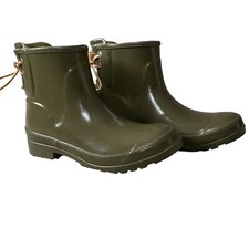 Sperry Top-Sider women's size 6 army green waterproof rubber rain boots footwear