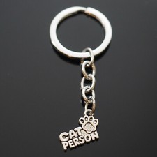 Cat Person Keyring Cute Paw Key Chain Charm Pendant Keychain Gift