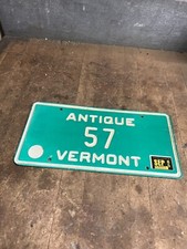 1985 Antique Vanity 57 Low 2 Digit Vermont VT Car License Number Plate Tag USA
