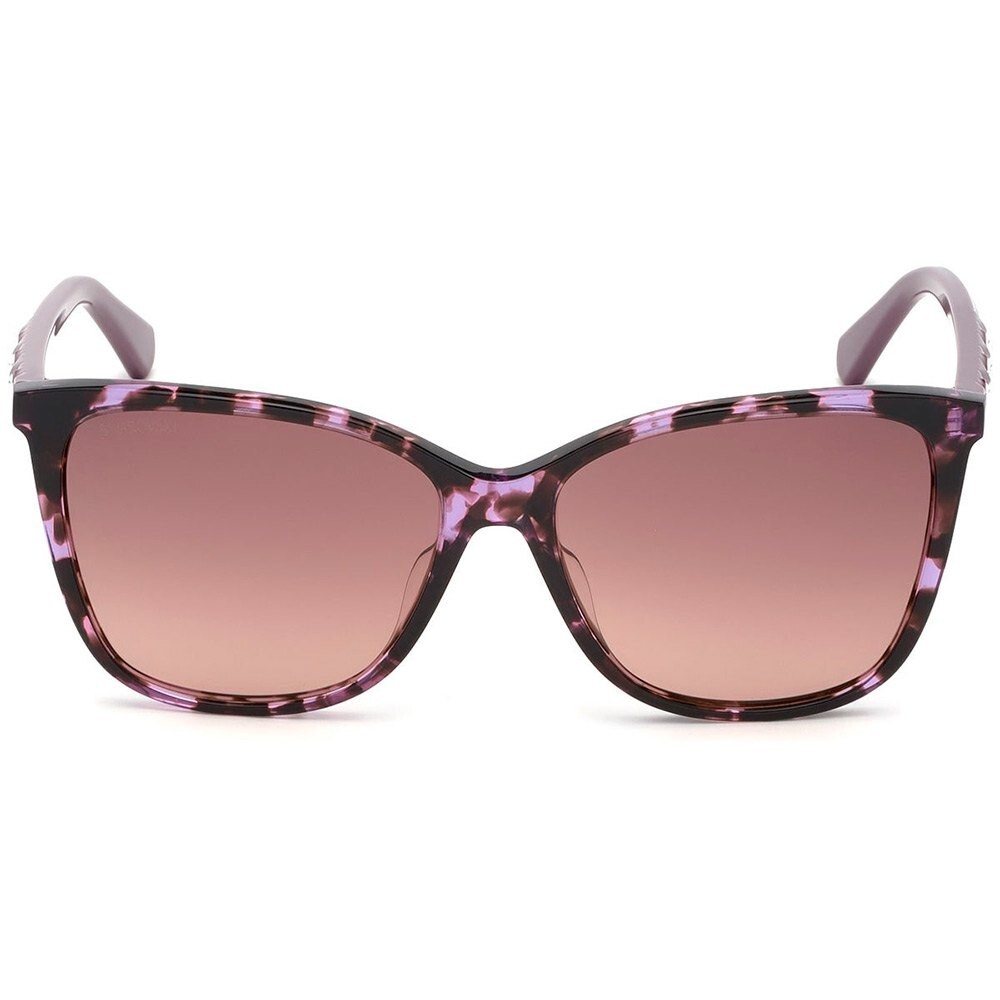 Swarovski SK222 55T Purple Havana Cat Eye Plastic Sunglasses  display picture 1