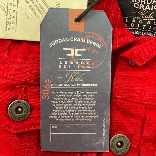 Jordan Craig Denim Jacket Kids Size 5 Red Distressed Legacy Edition - Picture 8 of 14