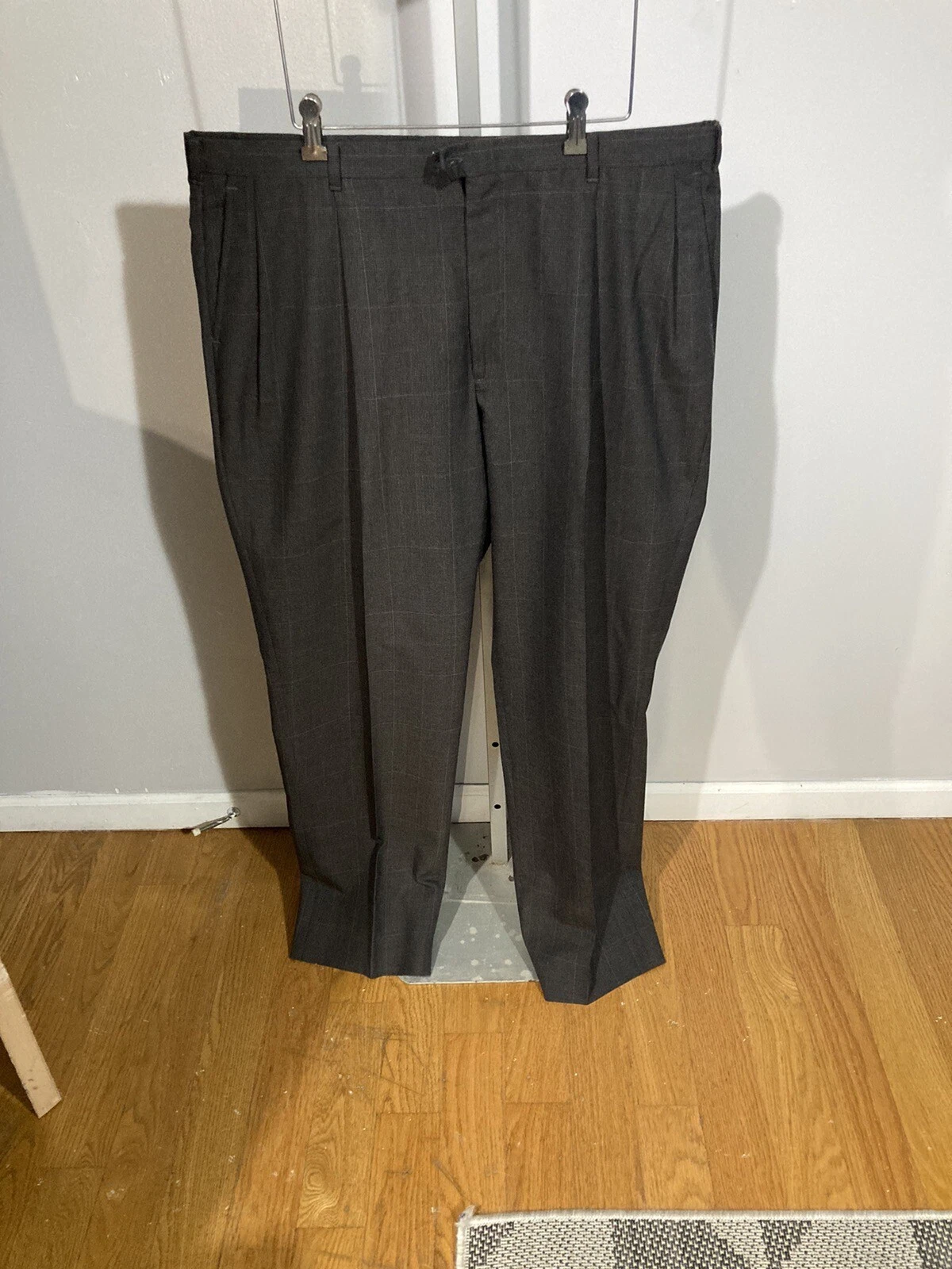 Pantaloni Christian Dior Monsieur Doppia Piega Marrone Finestra 40 