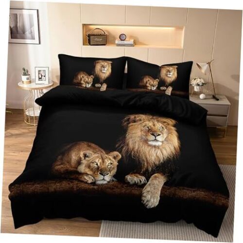 Lion King Bedding Set King Size 3D Animal Print Duvet Cover Sets Queen Lions08