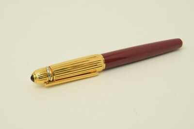 Authentic ST. Plume Pasha de Cartier Pen Gold 18k Nib Lacquer Desk