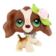 minilpsshop LPS Brown Cocker Spaniel#156 lps Dog Figure & Rose Accessories Toy