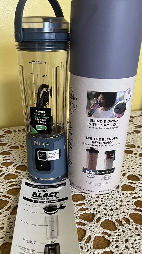 Ninja BLAST 18oz USB-C Rechargeable Portable Blender in Denim Blue - New Model BC151NV-image