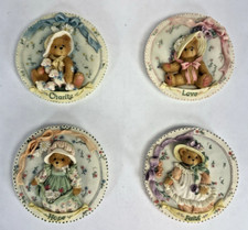 Cherished Teddies Girls w/ Bonnets Plaque Plate Charity Love Hope Faith Enesco