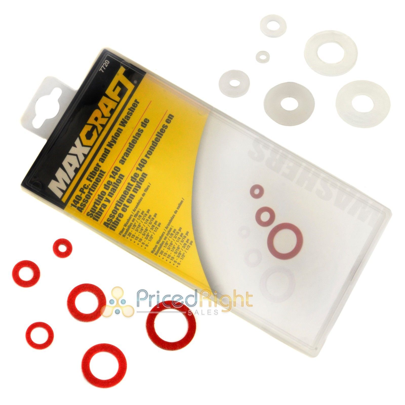140 Piece Pc Fiber and Nylon Washer Assortment Set Kit Maxcraft 7720 eBay