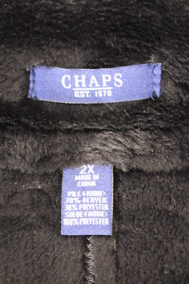 Gilet CHAPS Noir Avec Doublure Fausse Fourrure - Taille Femme 2X, Zip Devant, Occasion Bon état