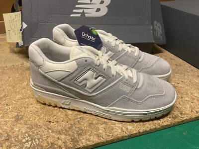 DS MENS NEW BALANCE 550 BB550SLB SZ 8 WHITE GREY BOX DAMAGE