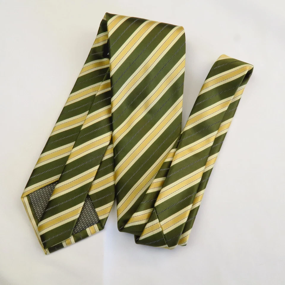 Corbata Alexander Julian Colores Verde Dorado Rayas Diagonales Hombre 58x3.5 Colorfu Foto 4 de 4