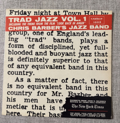 Trad Jazz Vol.1, Chris Barber's Jazz Band 12'' Vinyl Record