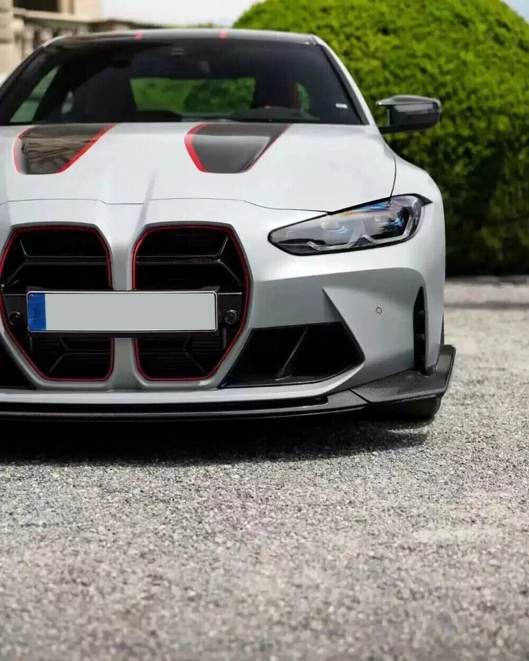 CSL Style Real Carbon Fiber Front Bumper Lip For BMW G80 M3 G82 G83 M4 2021-2024 - Image 3 of 4