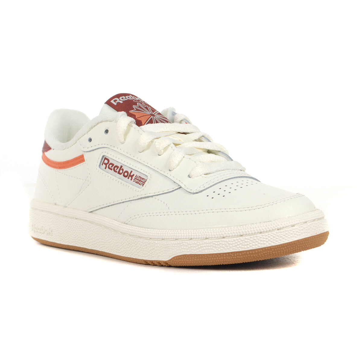 Reebok Women's Club C 85 Chalk/Maroon/Coral Maroon Sneakers