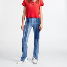 NWT RE/DONE LEVI'S INDIGO 60'S PATCHED SKINNY BOOT CUT JEANS 28 650 MSRP