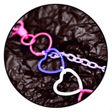 1PC Bunt PVC Herz Stern Kreis Ring Kette Rock Punk Gothic Hip Hop Süß