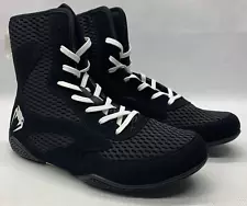 Venum Contender Mens 8.5 High Top Boxing/MMA Shoes Black/White Mid-cut Lace-up