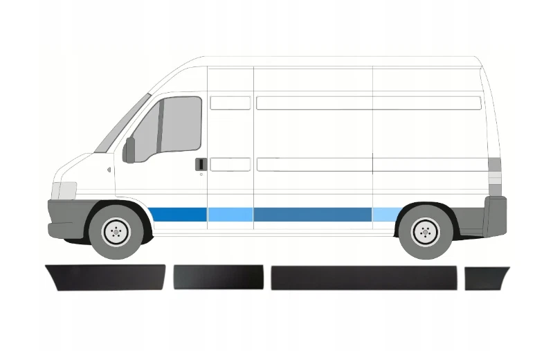 SET BAGUETTES DE CÔTÉ GAUCHE AVANT FIAT DUCATO PEUGEOT BOXER CITROEN JUMPER 02- - Photo 1/1