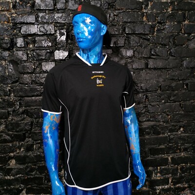  LONDON WASPS  Jersey Rugby Shirt Black White Stanno Polyester Trikot Mens SZ XL