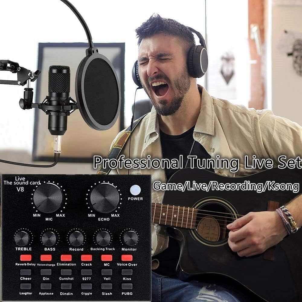 Professional Podcast Equipment Bundle Sound Card Recording