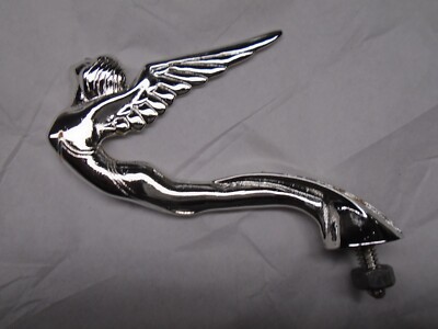 rare flying lady, winged goddess 1930 car ornament chrome plated w/ 1/4-20 bolt