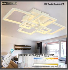 LED Deckenleuchte 6087 weiß Fernbedienung Lichtfarbe/Helligkeit einstellbar A