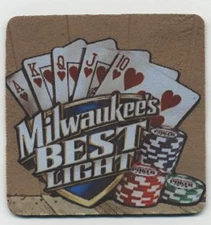 Milwaukee's Best Light Beer COASTER - Royal Flush Poker 