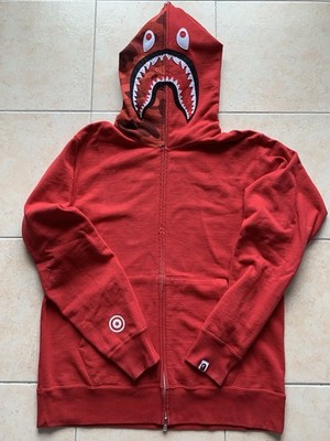 A Bathing Ape (BAPE) Shark Full-Zip Hoodie rot Gr. XL (2XL Slim-Fit)