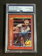 GOLDUST & BOB HOLLY 1996-98 WWF MAGAZINE DUAL SIGNED AUTOGRAPHED CARD PSA/DNA
