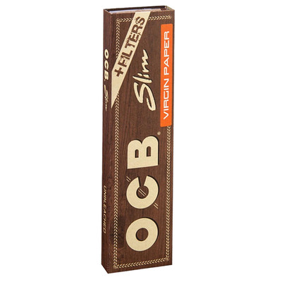 OCB Virgin Papers   King Size Slim (unbleached) + Tips